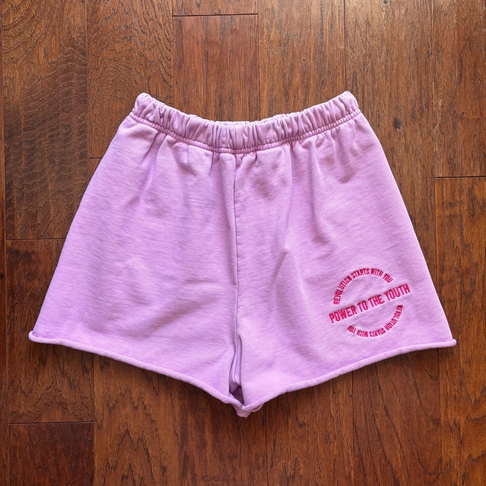 The Mayfair Group Purple Embroidered Sweat Shorts | Size M/L